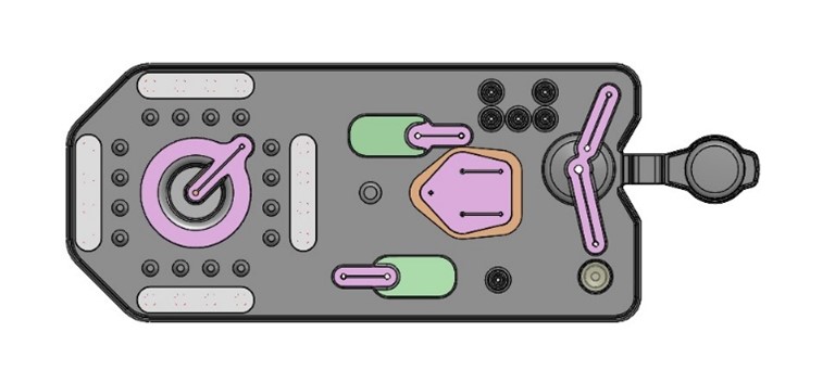 Bottom View of CAD for the cartridge.