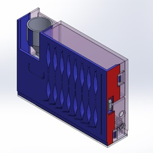 Isometric view of CAD for cartridge.