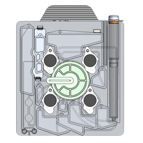 Top view of CAD for PCR cartridge. 